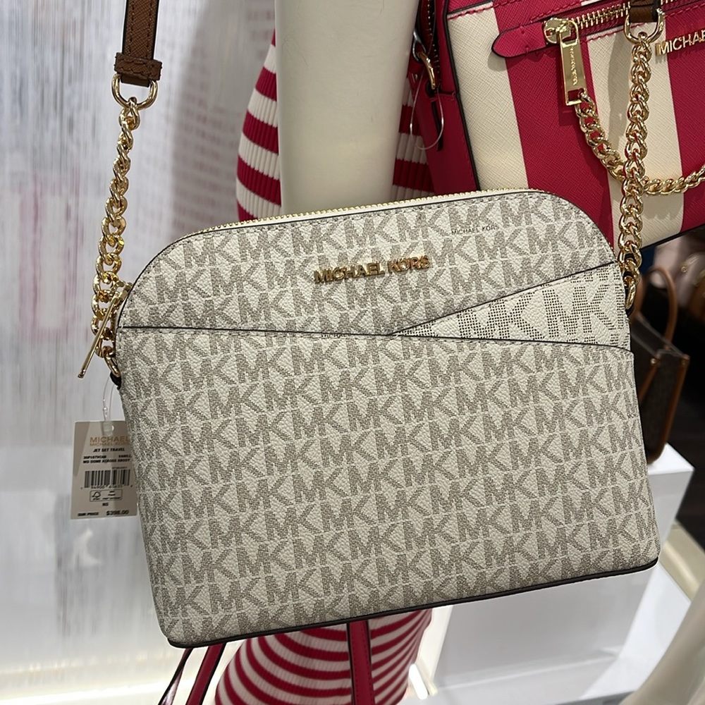 MICHAEL KORS Jet Set Medium Logo Dome Satchel Crossbody XCROSS XBODY
Vanilla - Picture 15 of 16